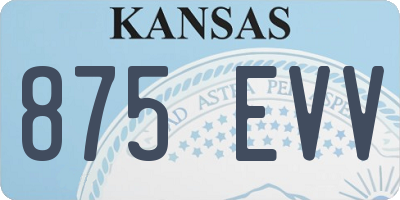KS license plate 875EVV