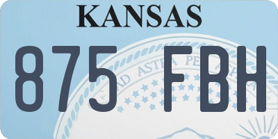 KS license plate 875FBH