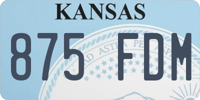 KS license plate 875FDM