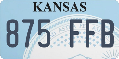 KS license plate 875FFB