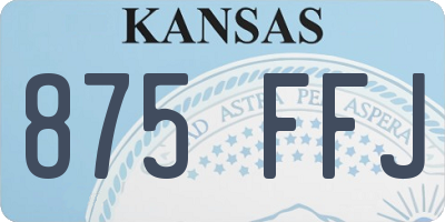 KS license plate 875FFJ