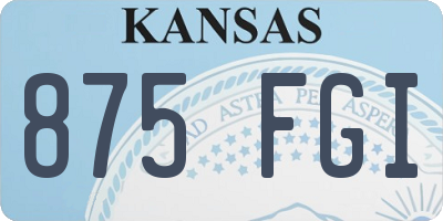 KS license plate 875FGI