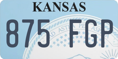 KS license plate 875FGP