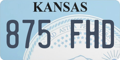 KS license plate 875FHD