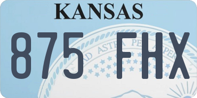 KS license plate 875FHX