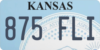 KS license plate 875FLI