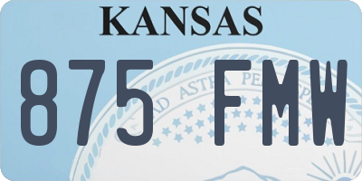 KS license plate 875FMW