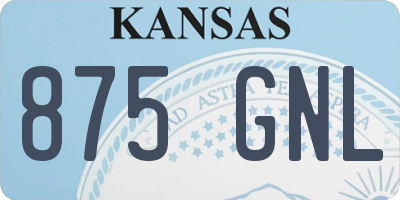 KS license plate 875GNL