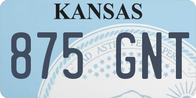 KS license plate 875GNT
