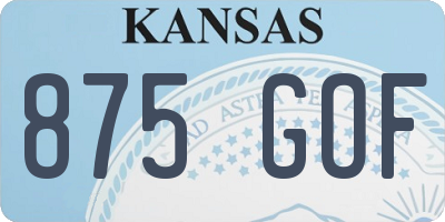 KS license plate 875GOF
