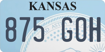 KS license plate 875GOH