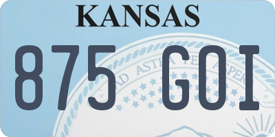KS license plate 875GOI