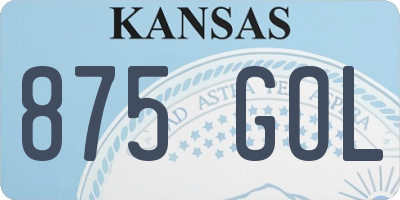 KS license plate 875GOL