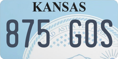 KS license plate 875GOS