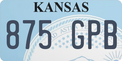 KS license plate 875GPB