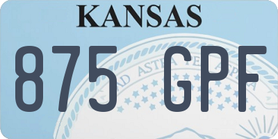 KS license plate 875GPF