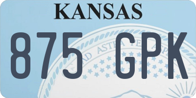 KS license plate 875GPK