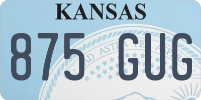 KS license plate 875GUG