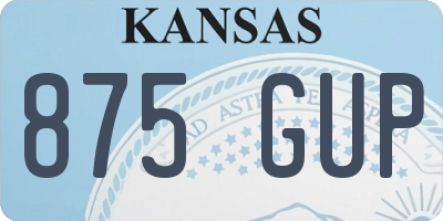 KS license plate 875GUP