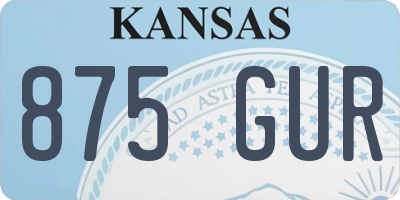 KS license plate 875GUR