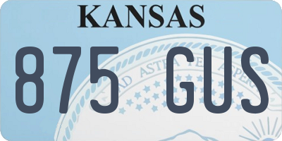 KS license plate 875GUS