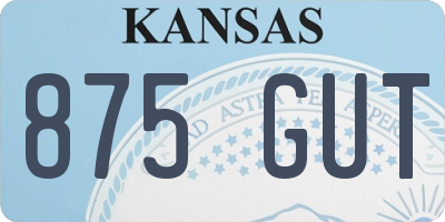 KS license plate 875GUT
