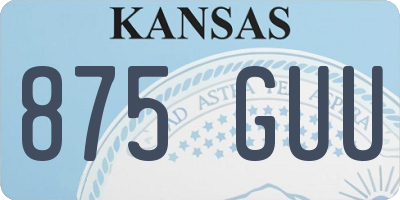 KS license plate 875GUU