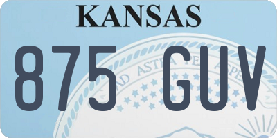 KS license plate 875GUV