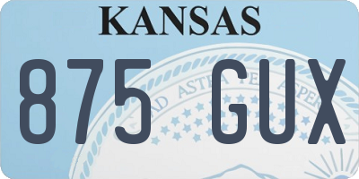 KS license plate 875GUX