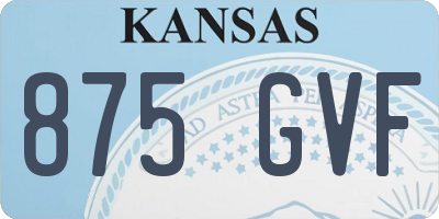KS license plate 875GVF