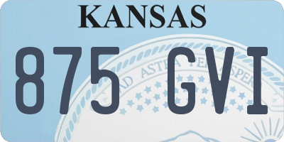 KS license plate 875GVI