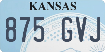 KS license plate 875GVJ