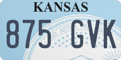 KS license plate 875GVK