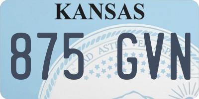 KS license plate 875GVN