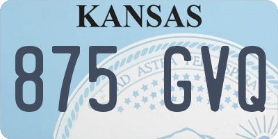KS license plate 875GVQ