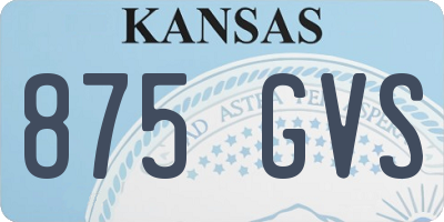 KS license plate 875GVS
