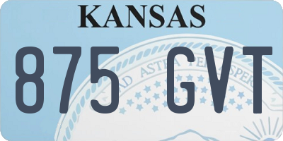KS license plate 875GVT