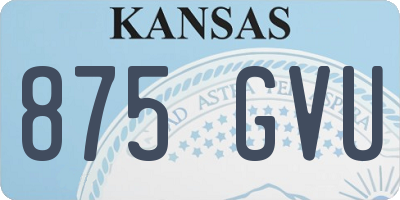 KS license plate 875GVU