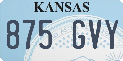 KS license plate 875GVY
