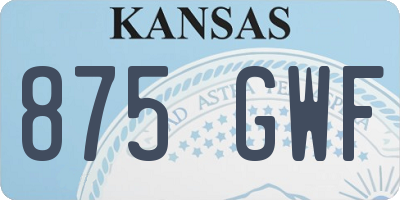 KS license plate 875GWF