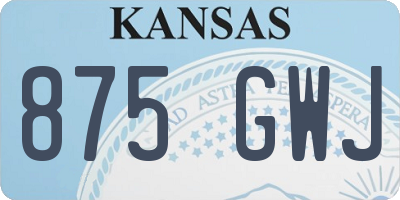 KS license plate 875GWJ