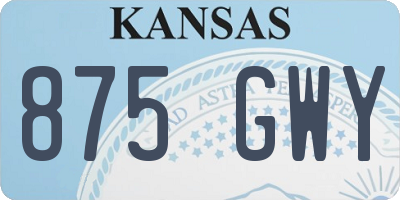 KS license plate 875GWY