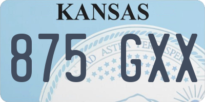 KS license plate 875GXX