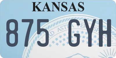 KS license plate 875GYH