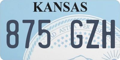 KS license plate 875GZH
