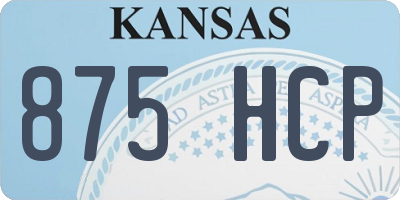 KS license plate 875HCP