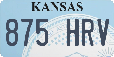KS license plate 875HRV