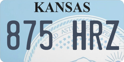 KS license plate 875HRZ