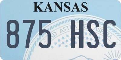 KS license plate 875HSC