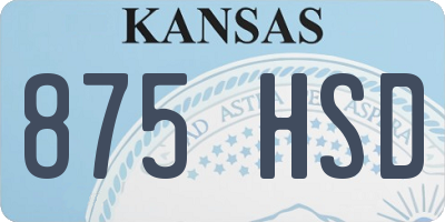 KS license plate 875HSD